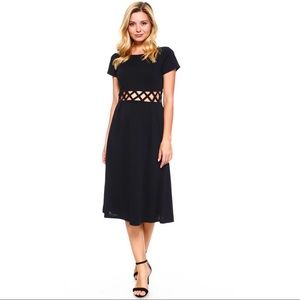 Black A line short sleeve dress